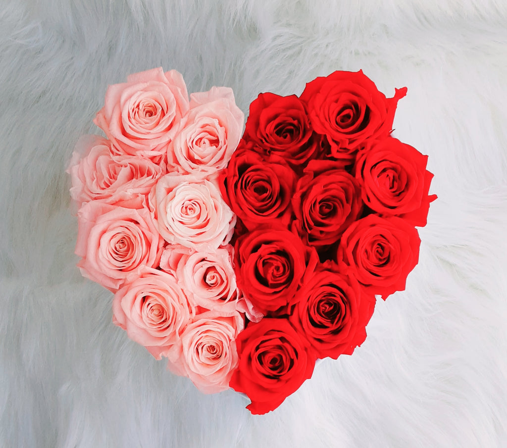 Love Box: Mystique  Pink/Red Preserved Roses