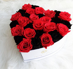 Love Box: Mystique Checkered Red/Black Roses